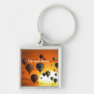 Hot air balloons in flight keychain