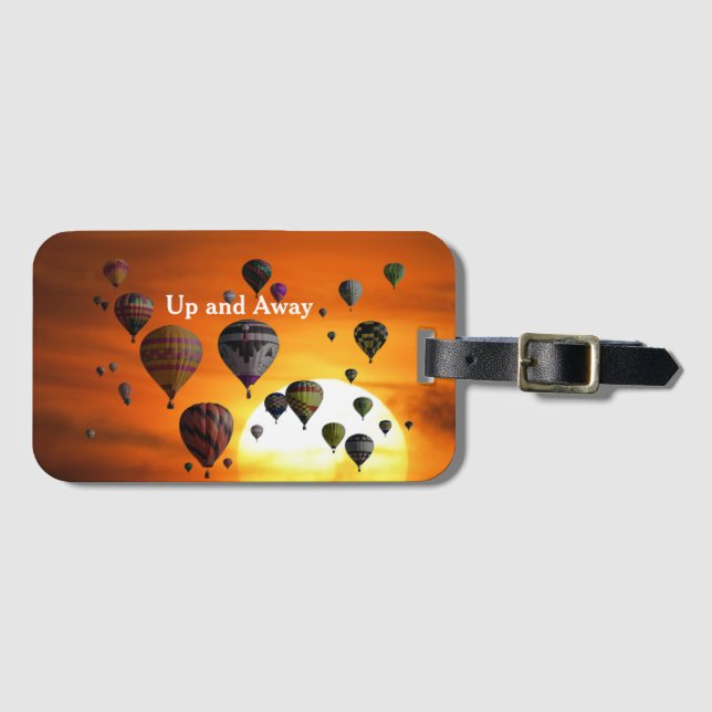 Hot air balloons in flight luggage tag (Front Horizontal)