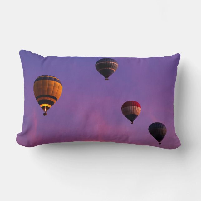 Hot Air Balloons in Flight Lumbar Pillow (Front)