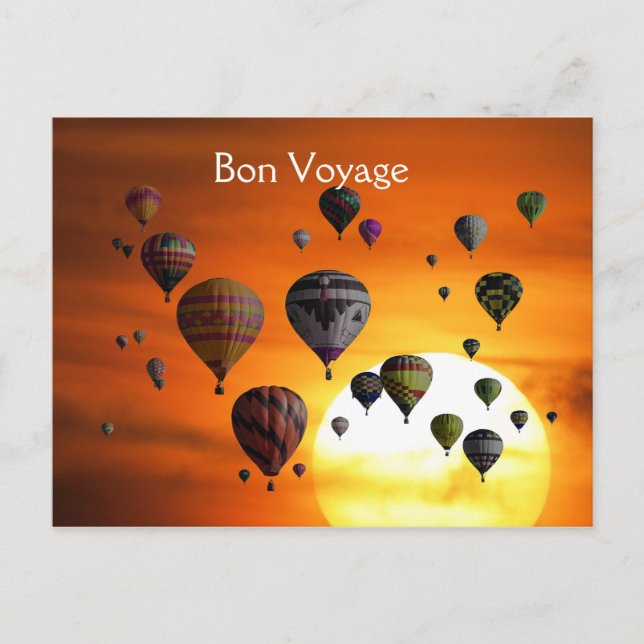 Hot air balloons in flight postcard (Front)