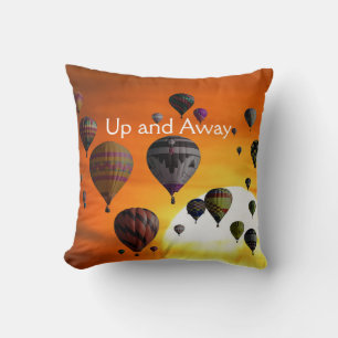 Hot air balloons in flight throw pillow