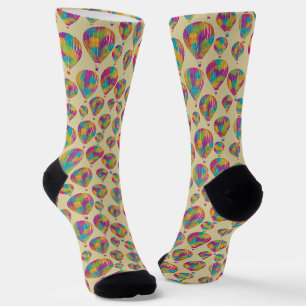 Hot Air Balloons in Rainbow Colours Patterned Socks