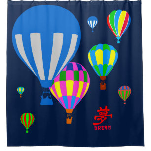 Hot Air Balloons in the sky - Dream - on blue