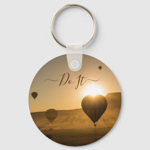 Hot air balloons in the sky keychain