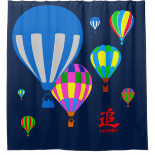 Hot Air Balloons in the sky - Pursuit - on blue