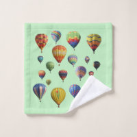 Hot Air Balloons on Mint Green