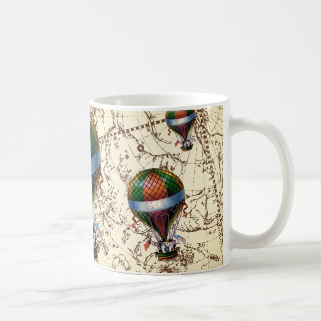 Hot Air Balloons on Zodiac Sky Travel Fly Coffee Mug (Right)