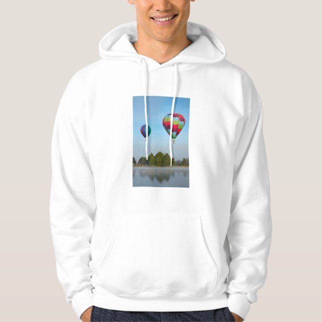 Hot air balloons over a lake,  NZ Hoodie (Front)