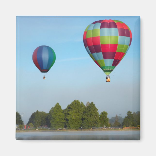 Hot air balloons over a lake,  NZ Magnet (Front)