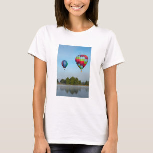 Hot air balloons over a lake,  NZ T-Shirt