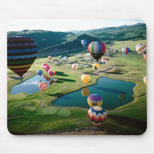 Hot Air Balloons Over Lakes Mousepad (Front)