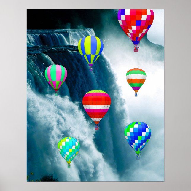 Hot Air Balloons over Niagara Falls   Poster (Front)