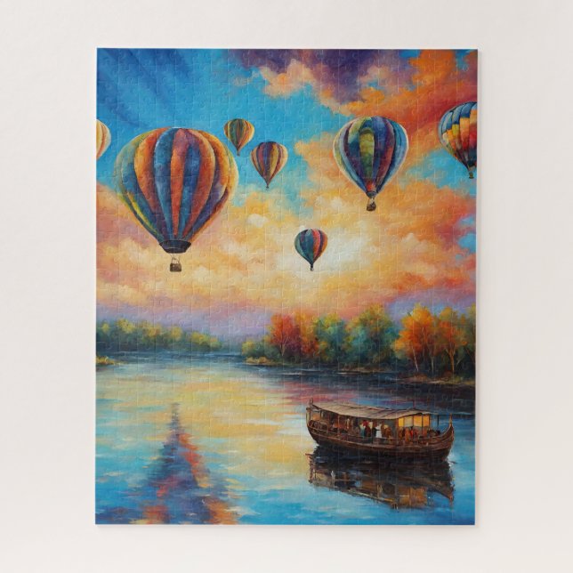 Hot Air Balloons Over Water Jigsaw Puzzle (Vertical)