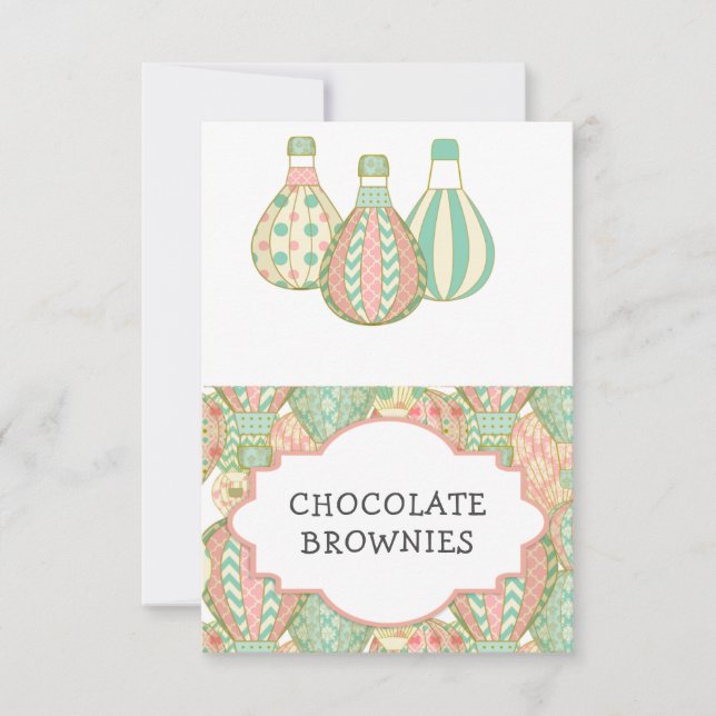 Hot Air Balloons Party Table Tent Invitation (Front)