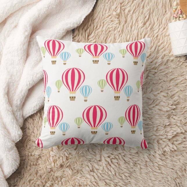 Hot Air Balloons Pattern Design Throw Pillow (Blanket)