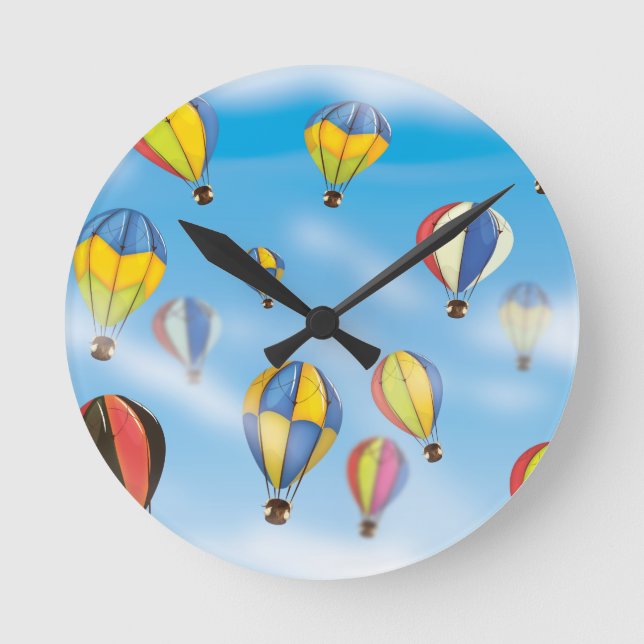 Hot Air Balloons Round Clock (Front)