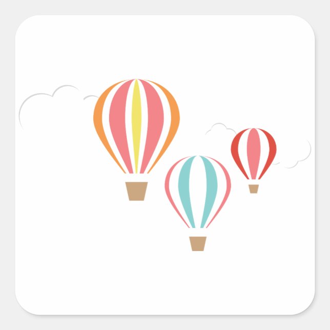 Hot Air Balloons Square Sticker (Front)
