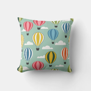 Hot air balloons throw pillow