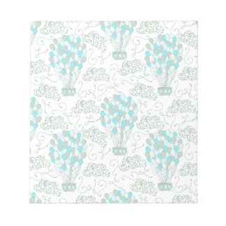 Hot air balloons turquoise blue nursery decor notepad