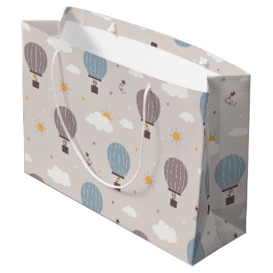 Hot Air Balloons With Animals Large Gift Bag
