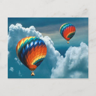Hot Air Balloons With Dark Sky Postcard