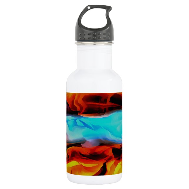 Hot And Cold Elements Acrylic Pour Abstract  532 Ml Water Bottle (Front)