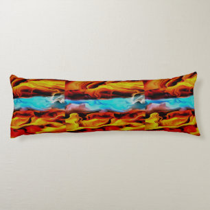 Hot And Cold Elements Acrylic Pour Abstract Body Pillow
