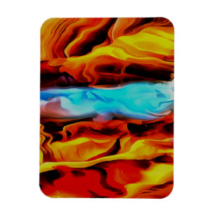 Hot And Cold Elements Acrylic Pour Abstract Magnet