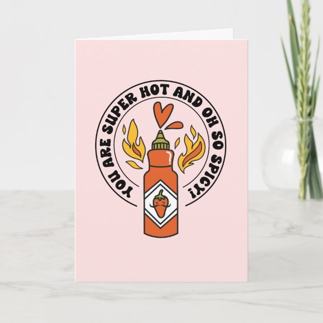 Hot and Spice Hot Sauce Valentine's Day Card (Front)