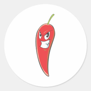 Hot and Spicy Red Chili Pepper Classic Round Sticker