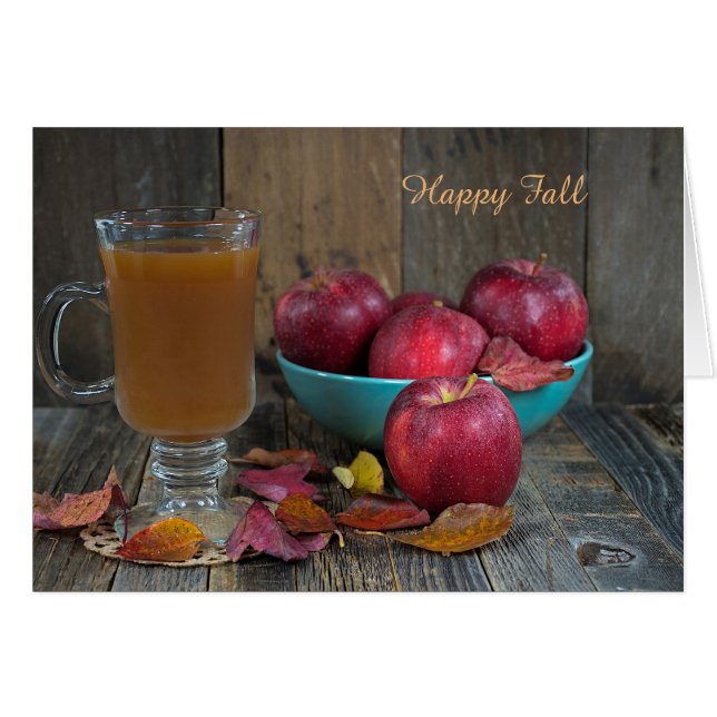 hot apple cider and red apples (Front Horizontal)