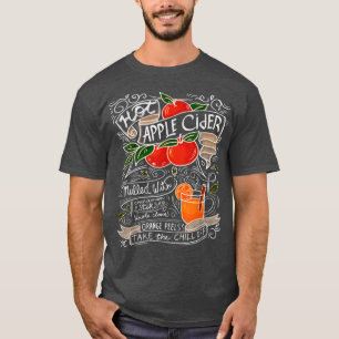 Hot Apple Cider Recipe Funny Fall Autumn Festival  T-Shirt