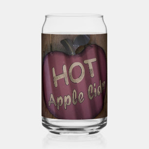 Hot Apple Cider Rustic Can Glass