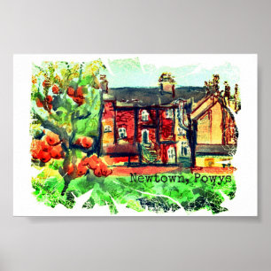 Hot Autumn Day in Newtown, Powys, Wales Poster