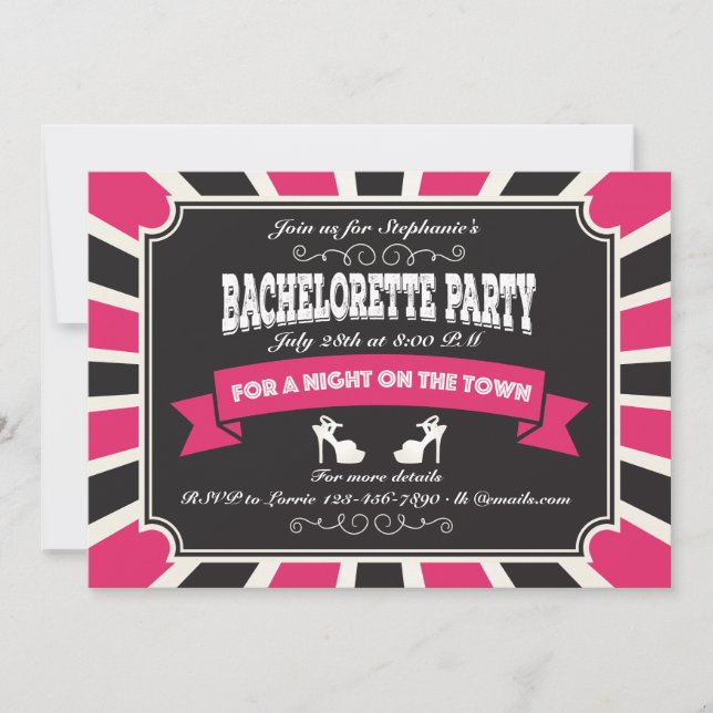 Hot Bachelorette Party Invitation (Front)