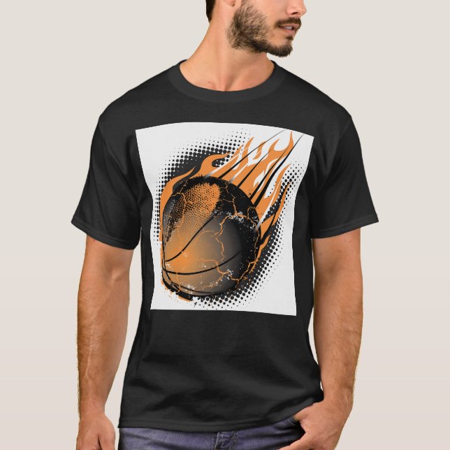 Hot Basketball Ball T-Shirt (Front)