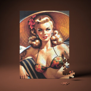 Hot Beach Pin-up Jigsaw Puzzle