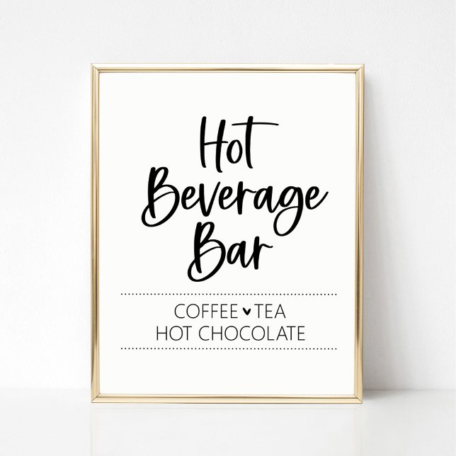 Hot Beverage Tea Coffee Hot Chocolate Bar Sign (Hot Beverage Bar Sign)