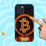 Hot Bitcoin Logo gift for boyfriend crypto iPhone 13 Pro Max Case<br><div class="desc">Embrace the cryptocurrency revolution with our sleek iPhone cover adorned with the iconic Bitcoin logo. Crafted for crypto enthusiasts, traders, and believers in decentralized finance, this is the future of finance. Great gift for boyfriend , dad, uncle, son , nephew. Gift for husband, or any crypto fan and investor. Cover...</div>