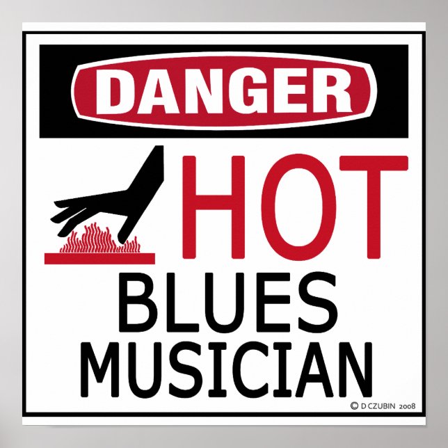 Hot Blues Musician Poster (Front)