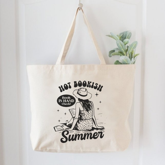 Hot Bookish Summer Book Lover Reader Large Tote Bag (Creator Uploaded)