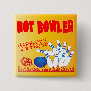 hot bowler design 2 inch square button