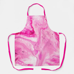 Hot Bright Pink Paint Pour Cells Apron