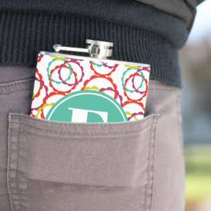 Hot & Bright Ring Pattern Hip Flask