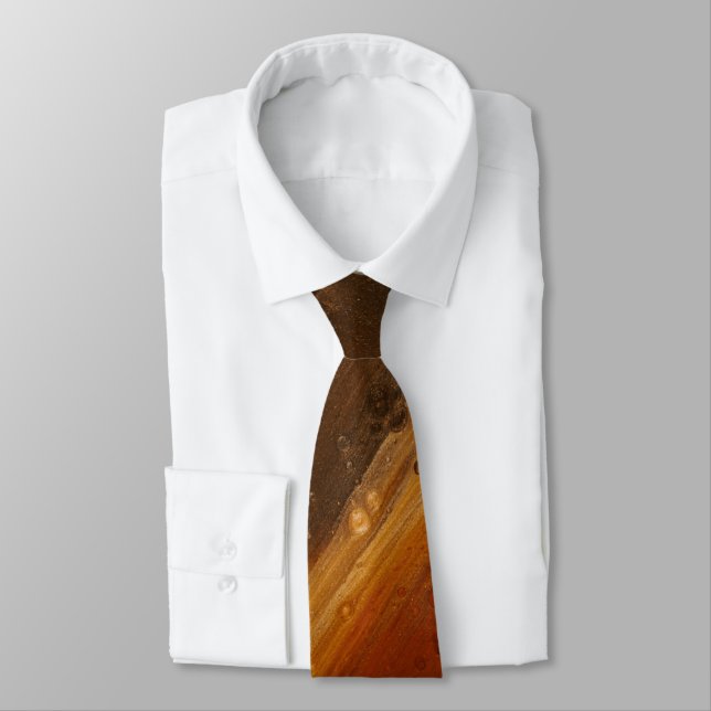 Hot Brown Lava Men's Tie (Tied)