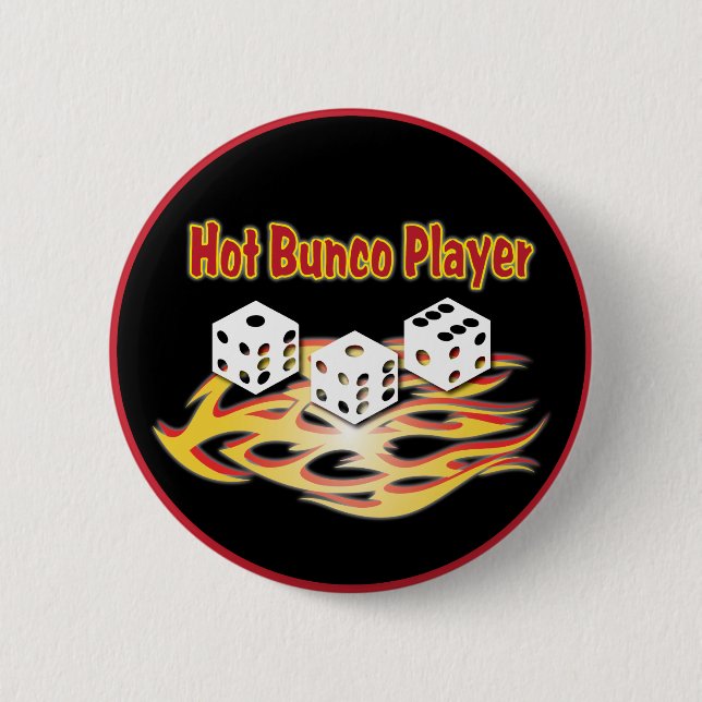 hot bunco player 2 inch round button (Front)
