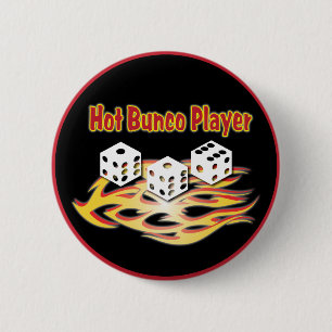 hot bunco player 2 inch round button