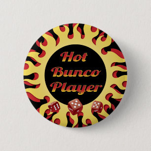 hot bunco player 2 inch round button