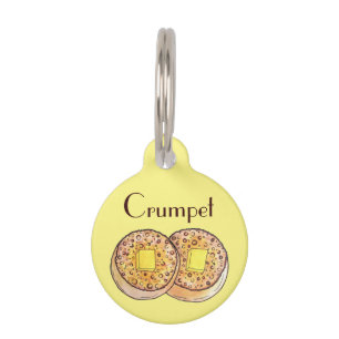 Hot Buttered Crumpets UK Cuisine British Food Pet Tag