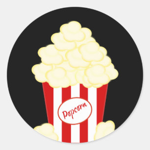 Hot Buttered Popcorn Movie Classic Round Sticker